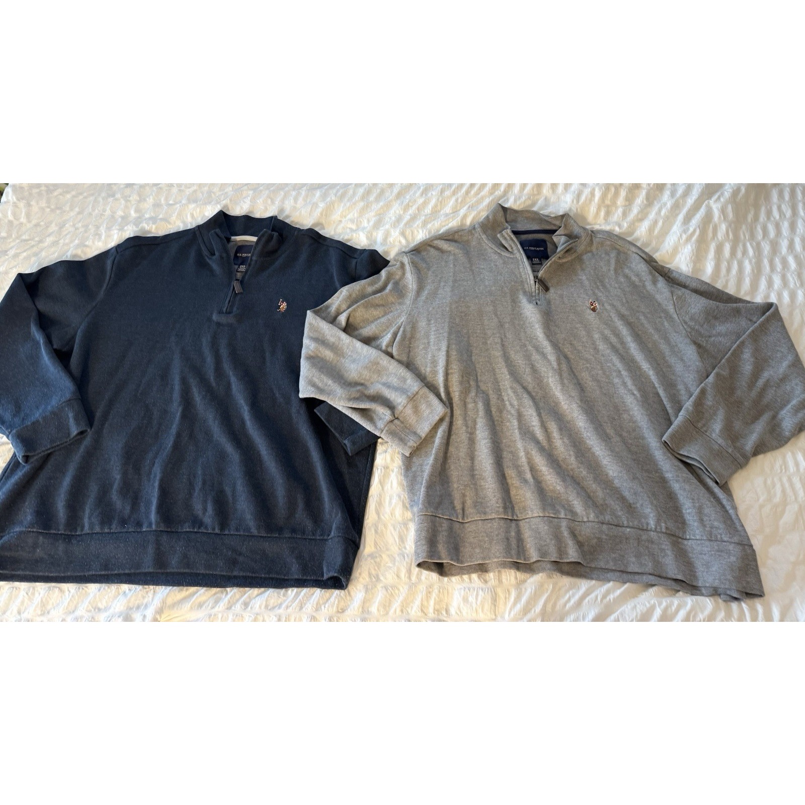 Lot Of 2 -Us Polo Assn Quarter Zip Sweater Men 2xl 1/4 Zip Pony Knit